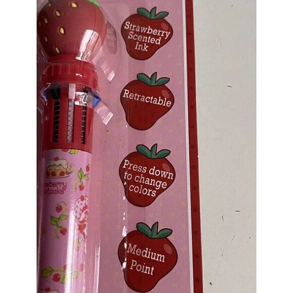 2 Pack Strawberry Shortcake Retro Scented Retractable 10 Color Pens Medium Point - Picture 4 of 9